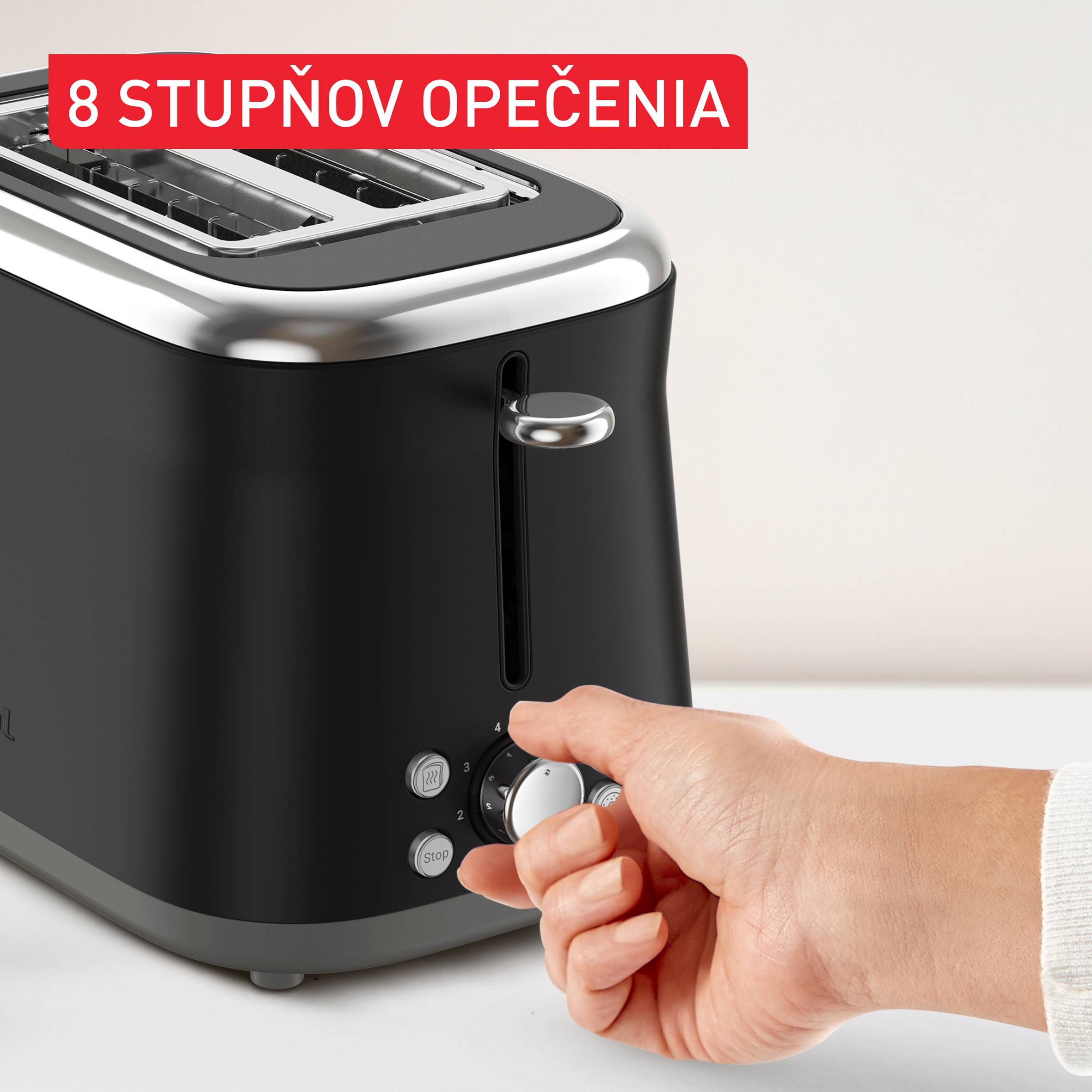 Retro hriankovač Tefal Collection, TT7208E0, ušľachtilá oceľ, čierny