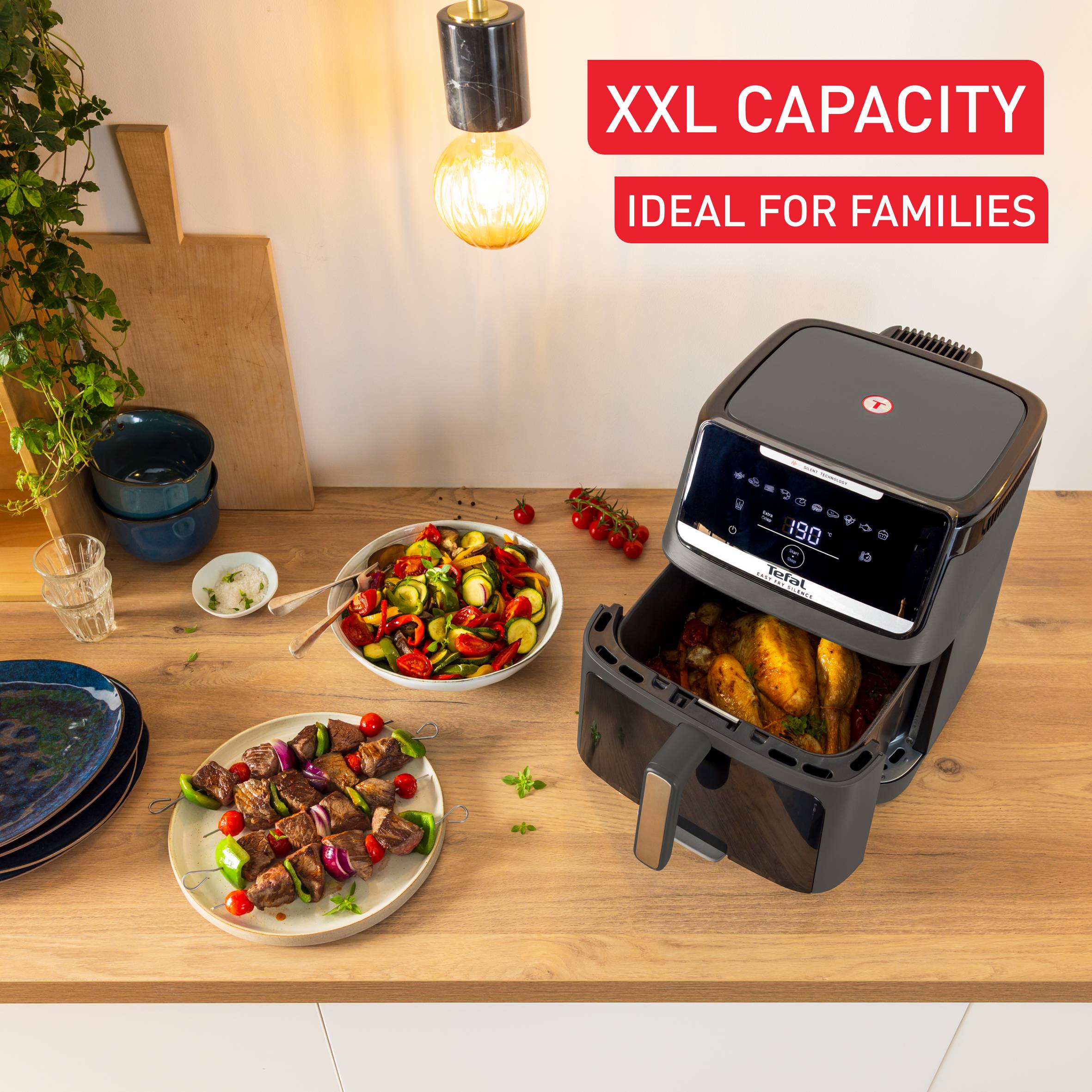 Teplovzdušná fritéza Tefal Easy Fry Silence 7L EY846HE0 Tmavo šedá