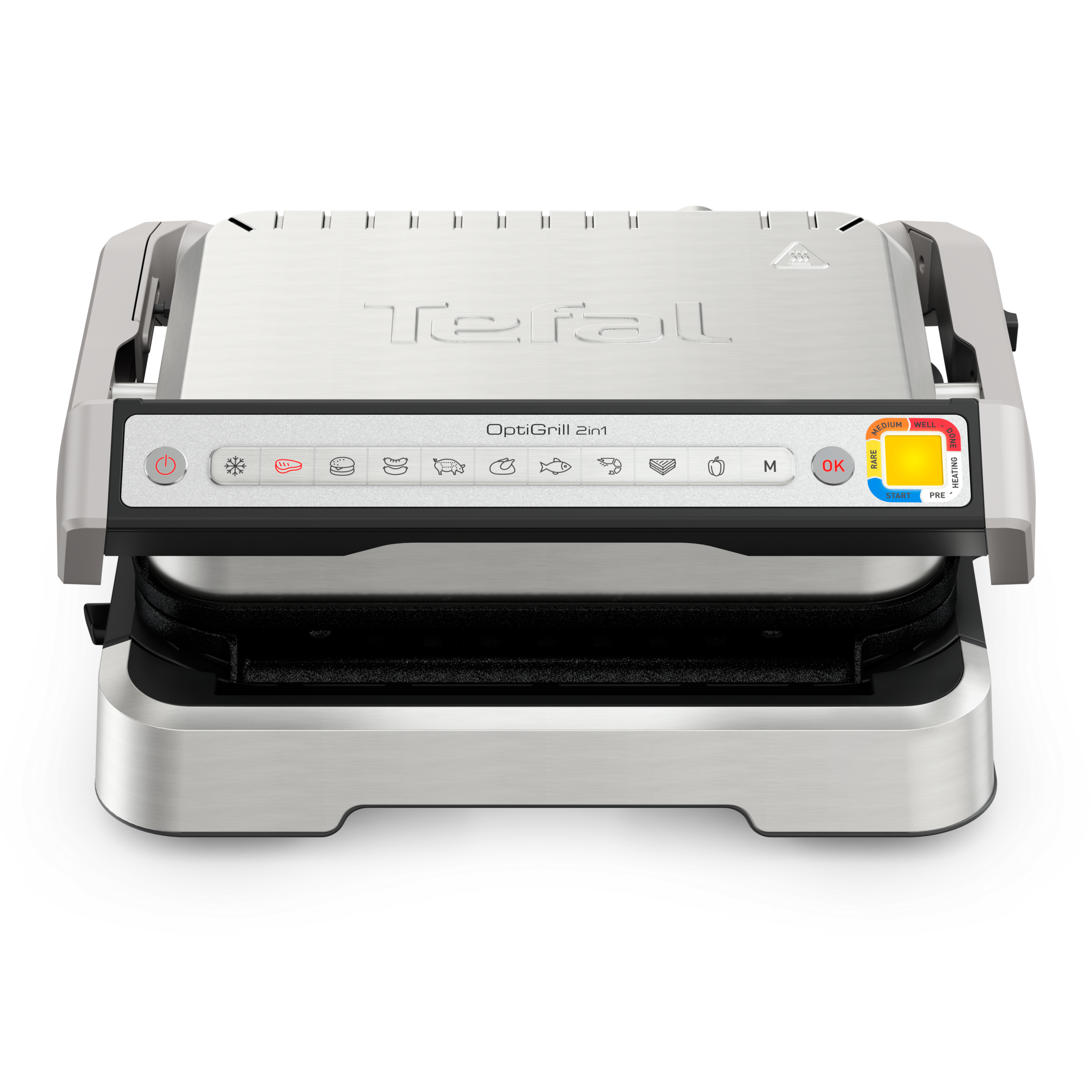 Elektrický gril Tefal OptiGrill 2v1 Inox GC772D30 Strieborný/Čierny