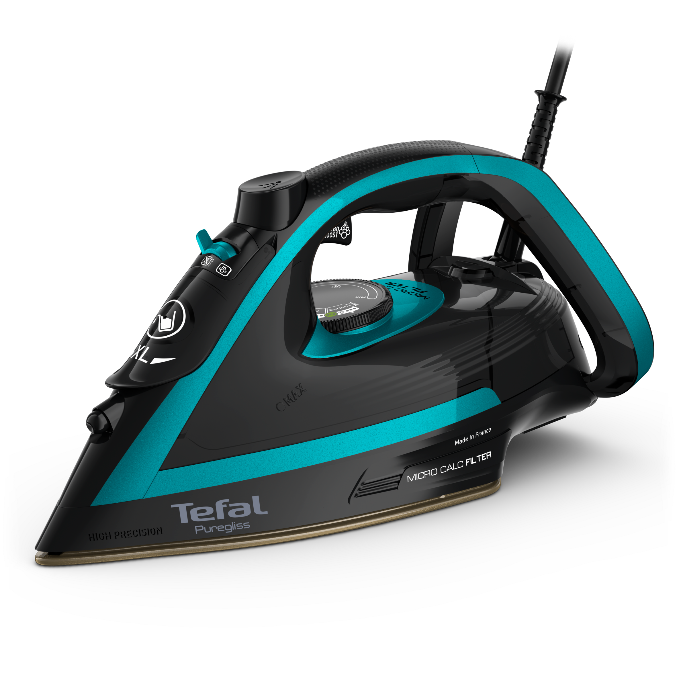 Naparovacia žehlička Tefal Puregliss FV8066E0 Azúrová/Čierna