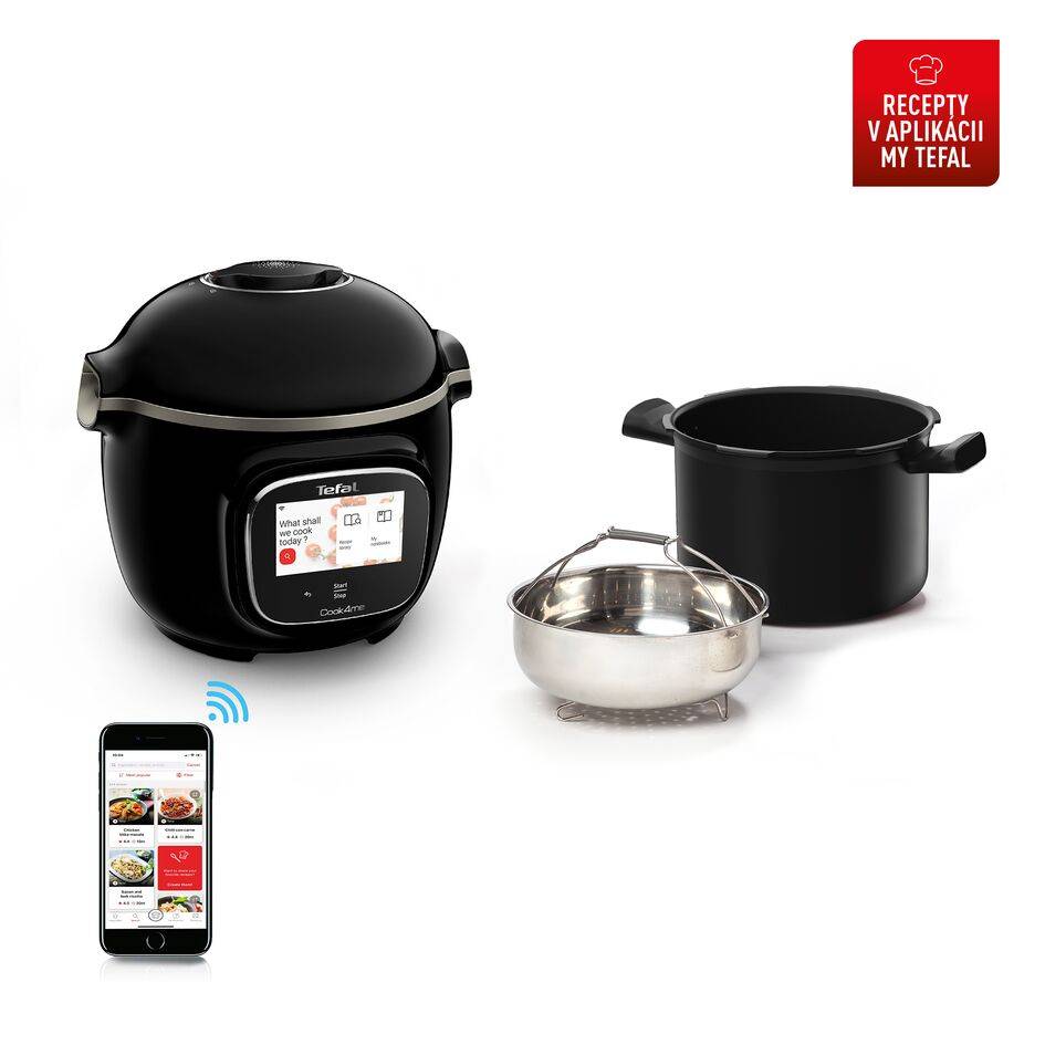 Inteligentný multifunkčný hrniec Tefal Cook4me Touch WiFi CY912831 Čierna