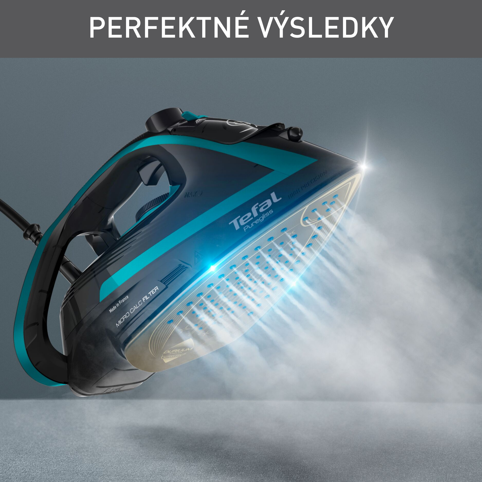 Naparovacia žehlička Tefal Puregliss FV8066E0 Azúrová/Čierna