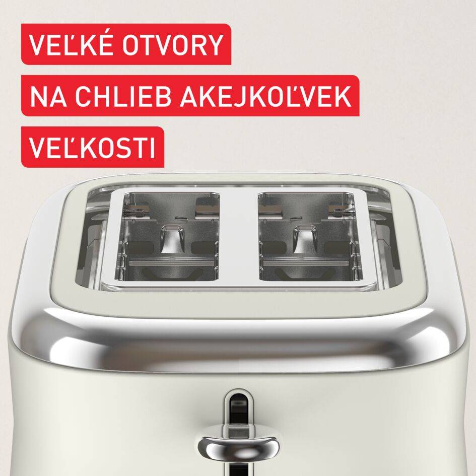Retro hriankovač Tefal Collection TT720AE0 ušľachtilá oceľ krémový