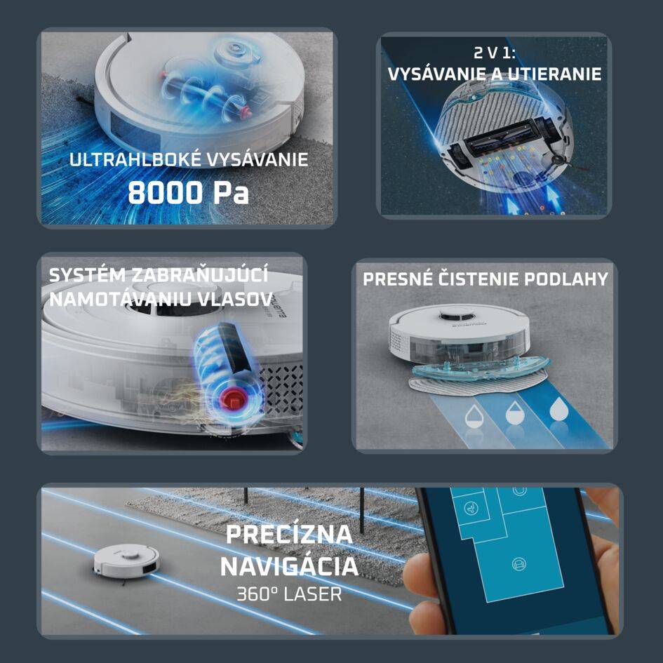 Robotický vysávač X-PLORER S280 Animal 8000 PA RR88H7E0