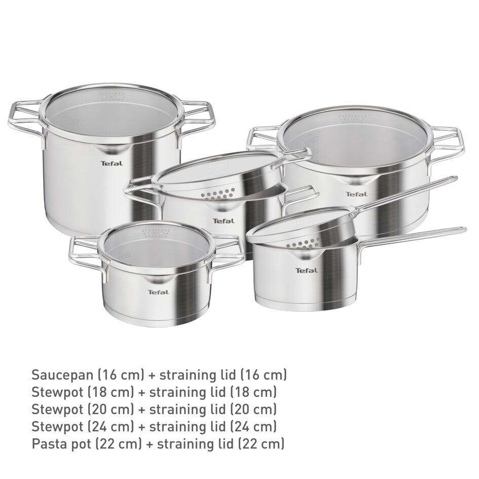 10-dielna súprava Tefal Nordica H852SA56 Nerez