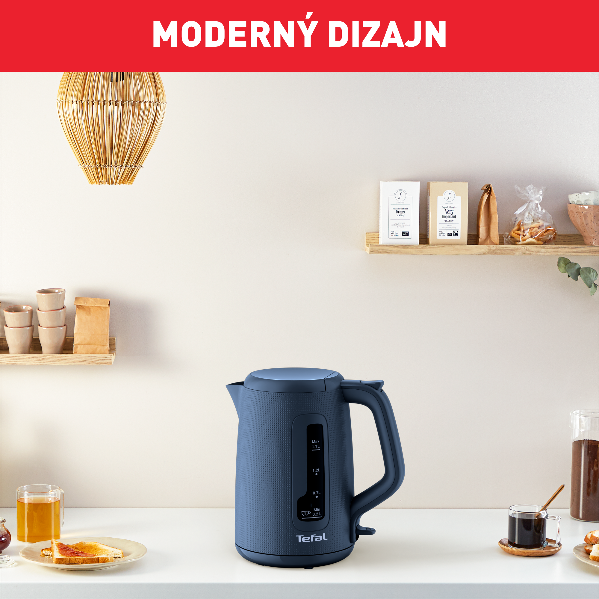 Rýchlovarná kanvica Tefal Morning KO2M0410 Modrá 1,7 l