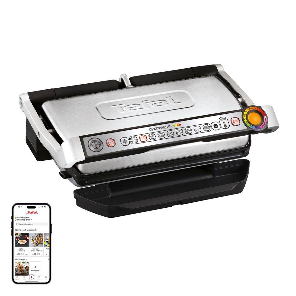 Elektrický gril Tefal OptiGrill+ XL GC722D34 Strieborný/Čierny