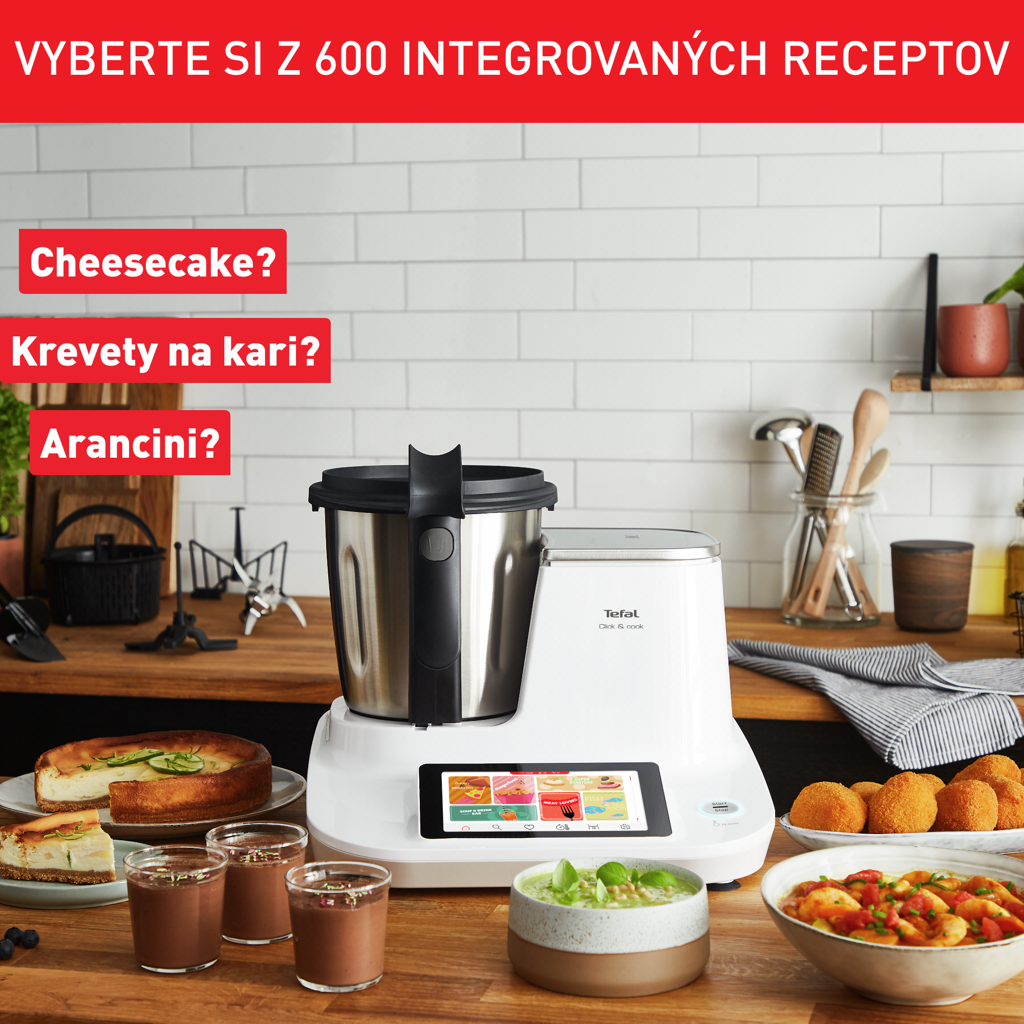 Multifunkčný varný kuchynský robot CLICK & COOK FE506130 Biely