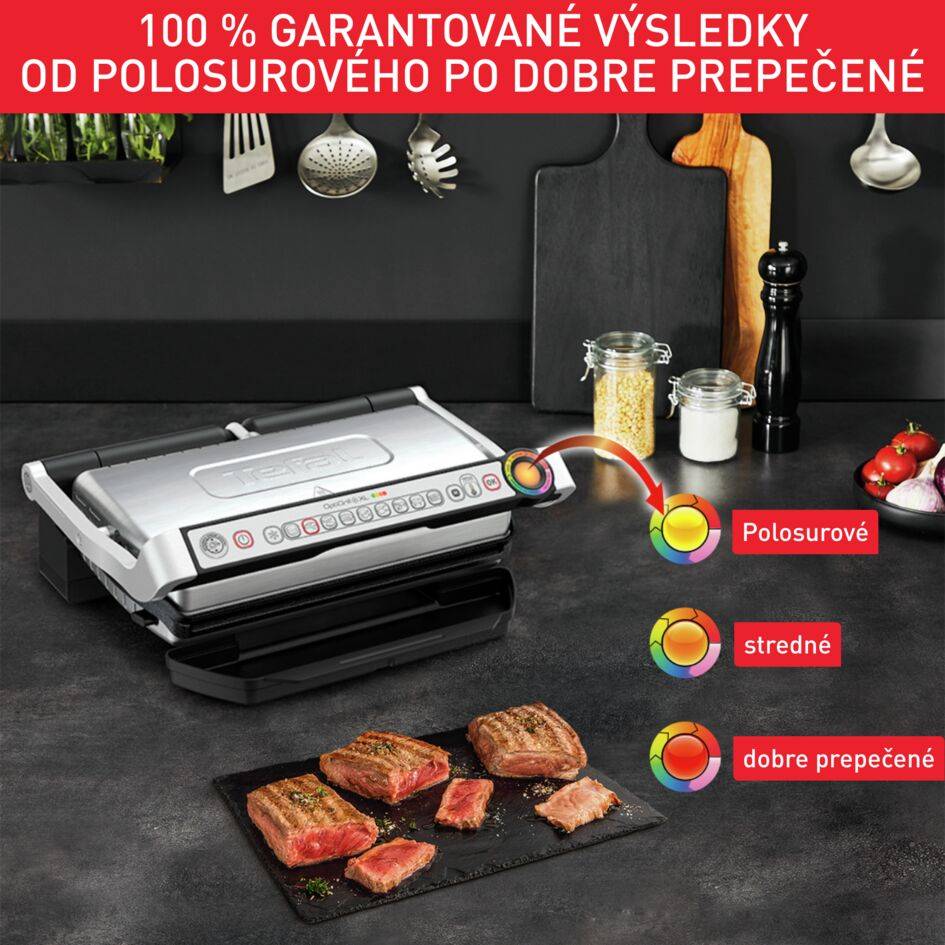 Elektrický gril Tefal OptiGrill XL Snacking & Baking so zapekacou misou GC724D12 Strieborný/Čierny