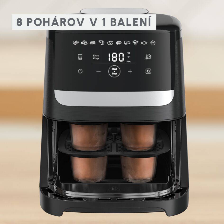 Sklenené nádoby, sada 8 kusov, kompatibilné s teplovzdušnou fritézou Easy Fry Silence 5L