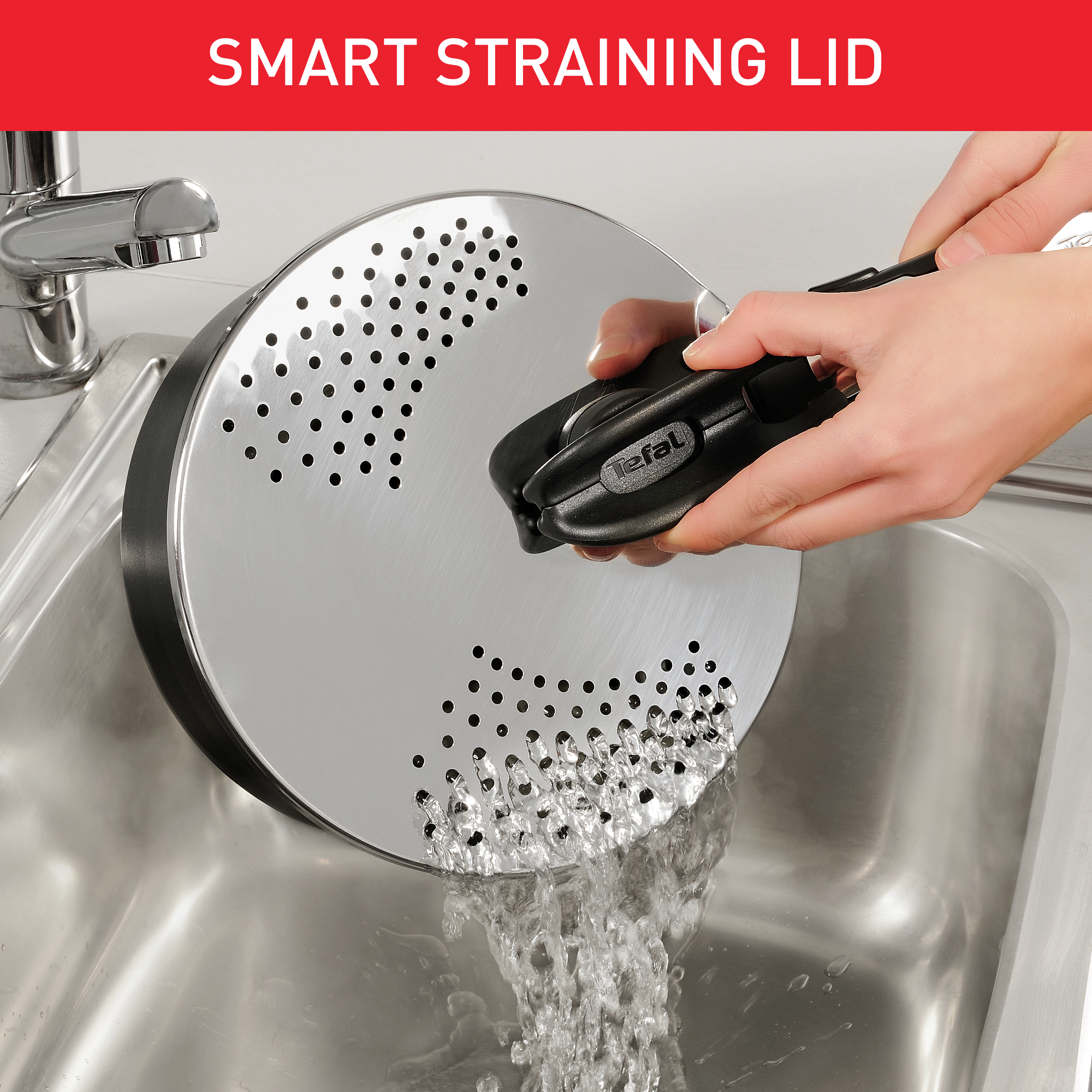 Nerezová pokrievka na cedenie Tefal Ingenio L9829453 14-20 cm