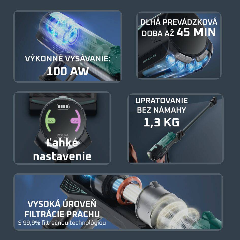 Tyčový vysávač X-Force 8.80 Allergy 3v1 100 AW RH1831E0