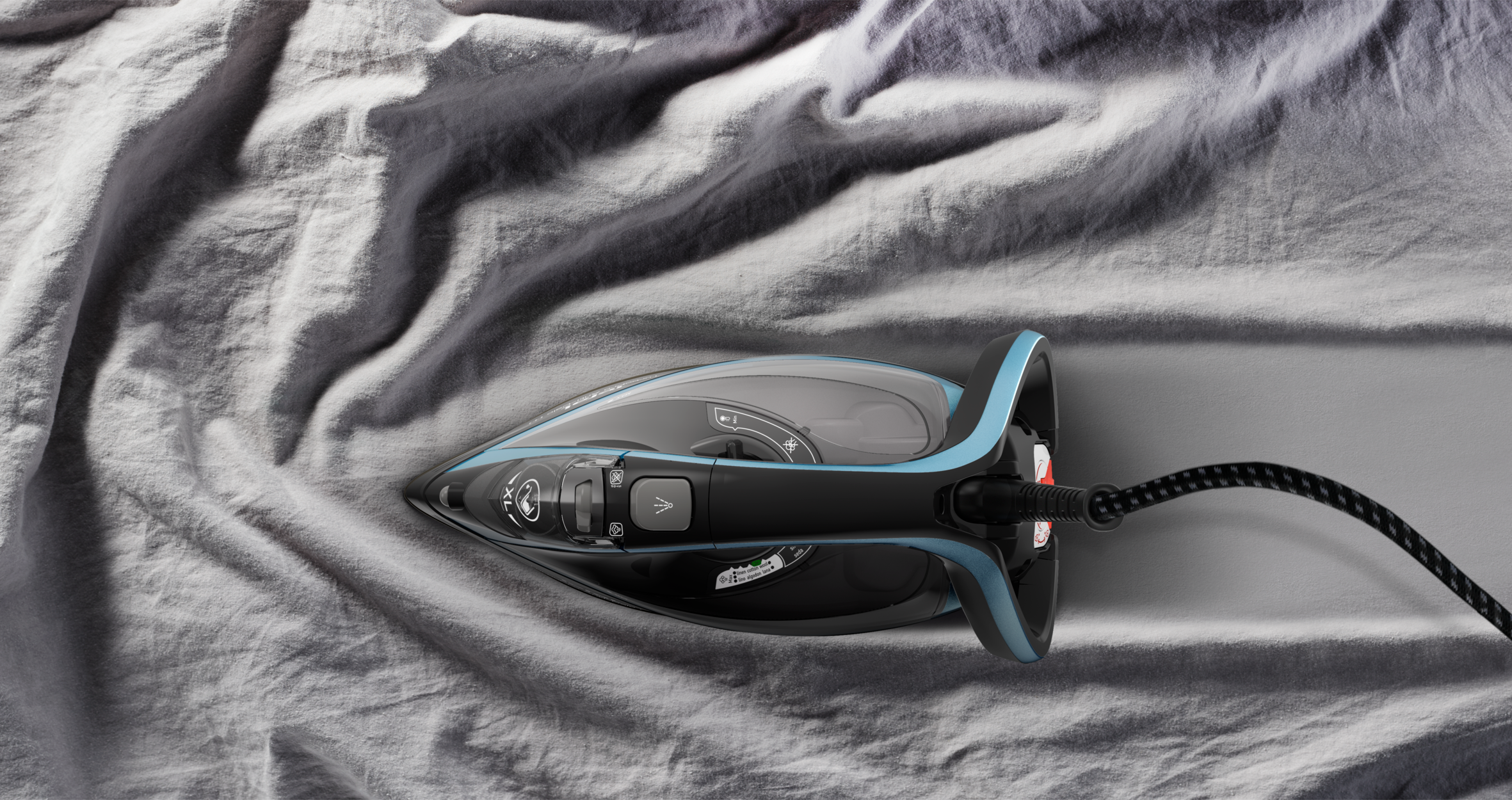 Naparovacia žehlička Tefal Turbo Pro FV5695E1 Modrá/Čierna