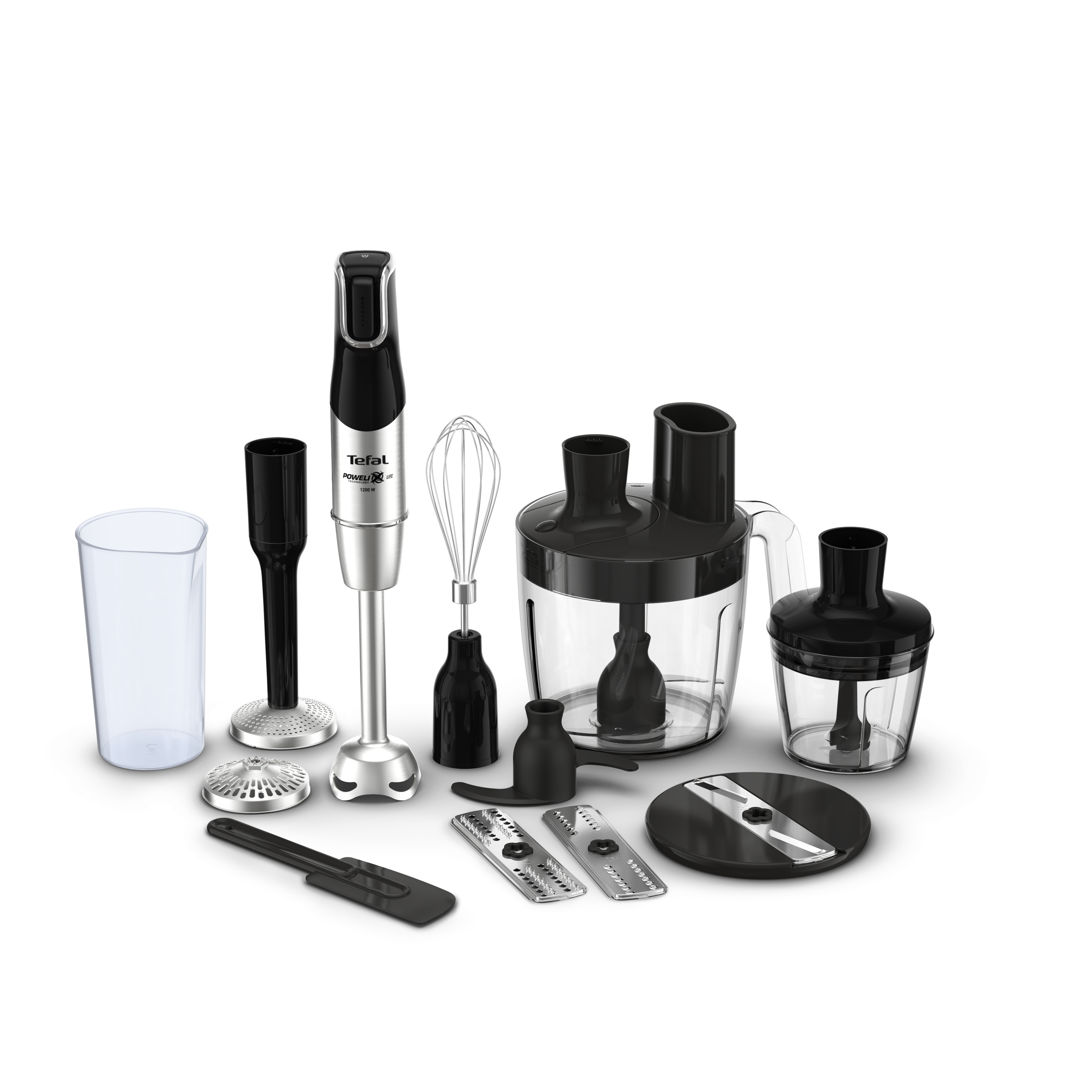 Tyčový mixér Tefal Infiny Force Pro 5v1 HB95LD38 Nerezový/Čierny