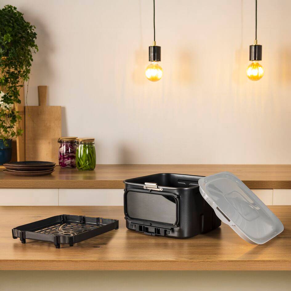 Úložná sada Easy Fry Silence 7L Vision, prídavná zásuvka, mriežka a veko