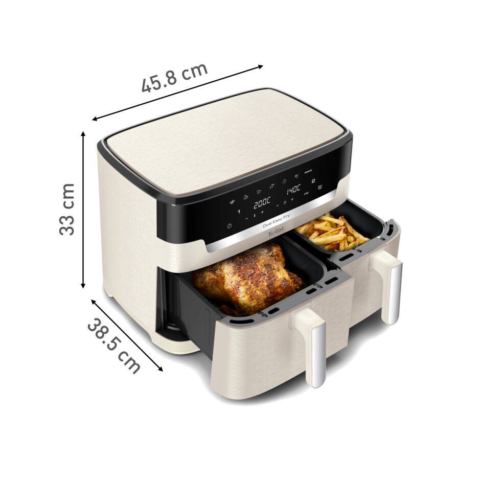 Duálna teplovzdušná fritéza Tefal Dual Easy Fry XXL, 11 L, EY942AE0