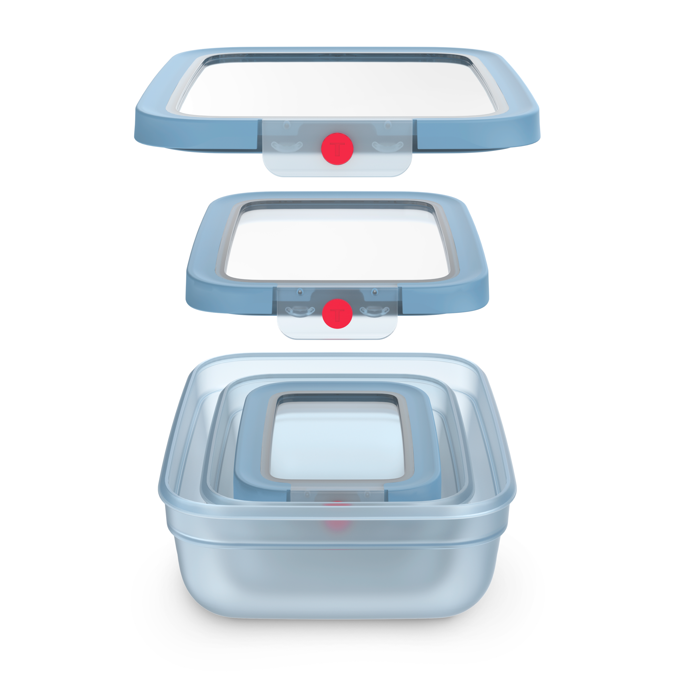 N1230210 oneClick nádoby na potraviny Tefal sada 3 kusov modrá