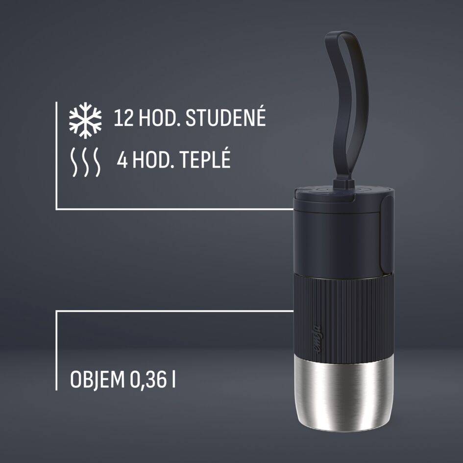 Cestovní termohrnček Tefal BeYou Flip N2190310 oranžový 0,36 l