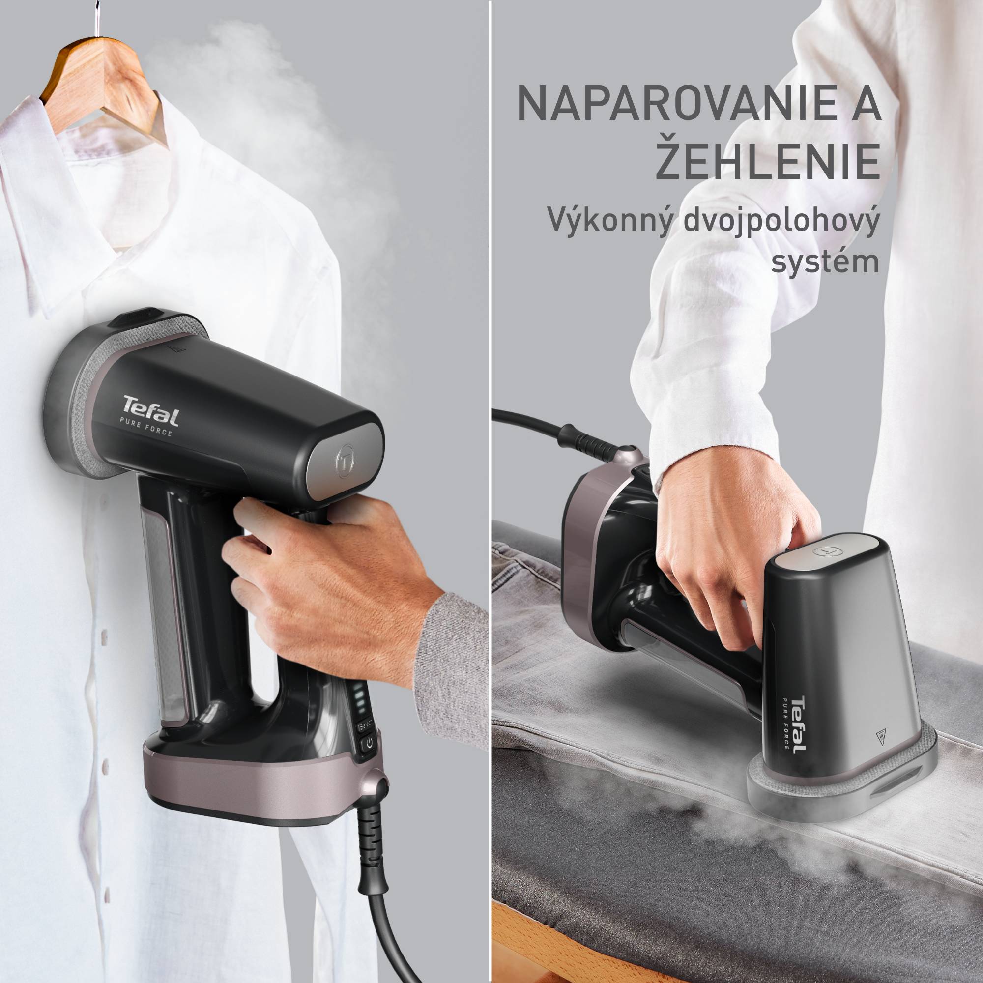 Pure Force, naparovač odevov, 3 v 1 naparovanie, žehlenie a odstraňovanie žmolkov