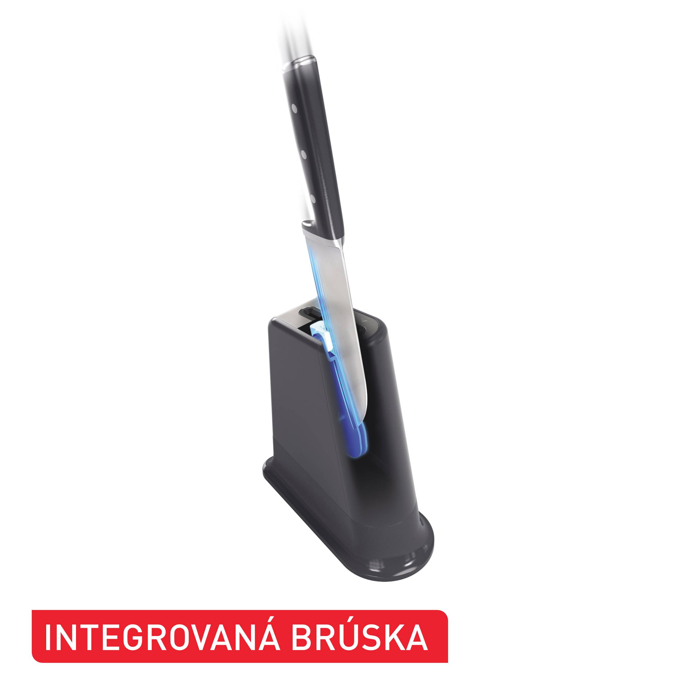 Samoostriaci kuchynský nôž Tefal EverSharp chef a blok na nože s integrovanou brúskou K297S244