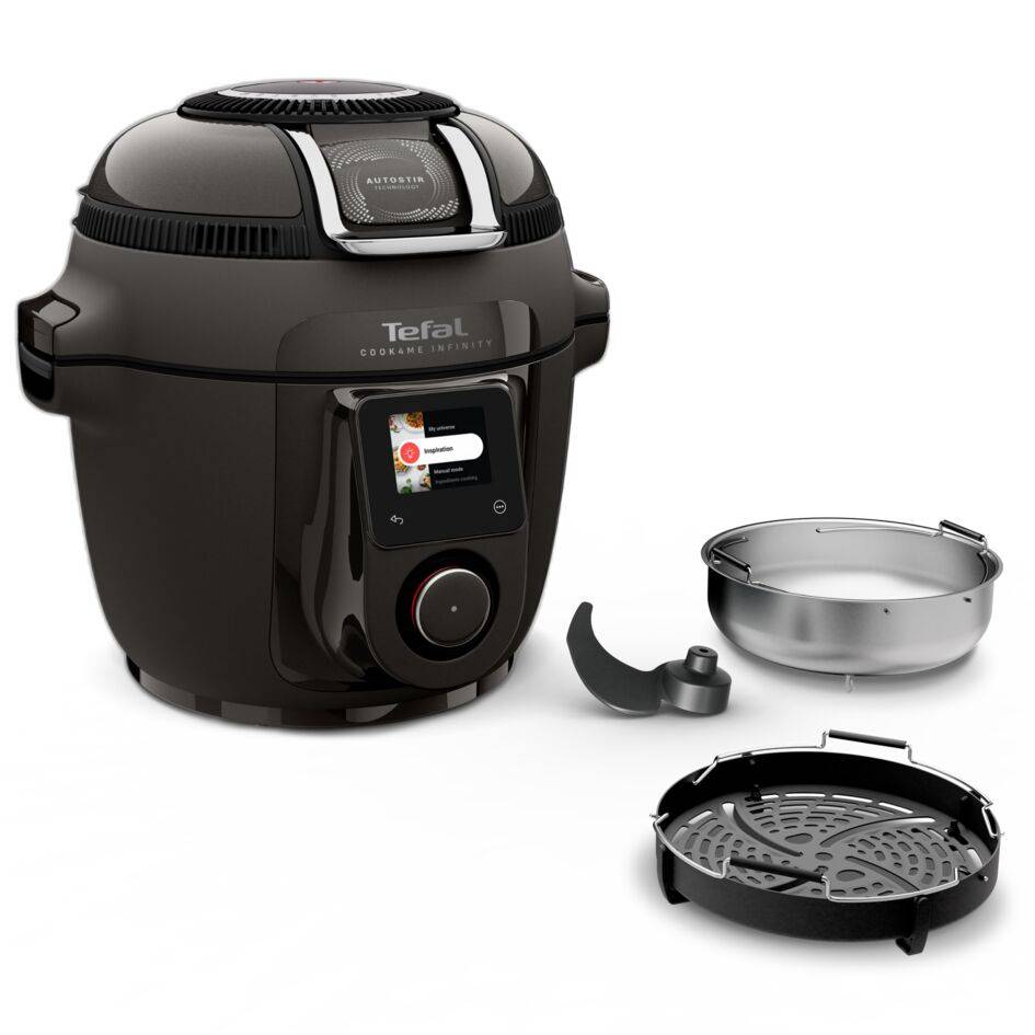 Multifunkčný tlakový hrniec a teplovzdušná fritéza Tefal Cook4Me Infinity CY982HF2, tmavošedá
