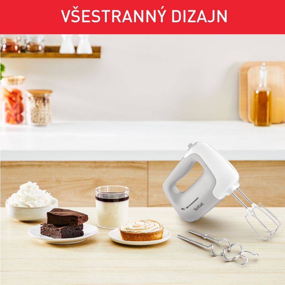 Ručný šľahač Tefal Prep'Mix+ HT450B38 Svetlo sivý/Biely