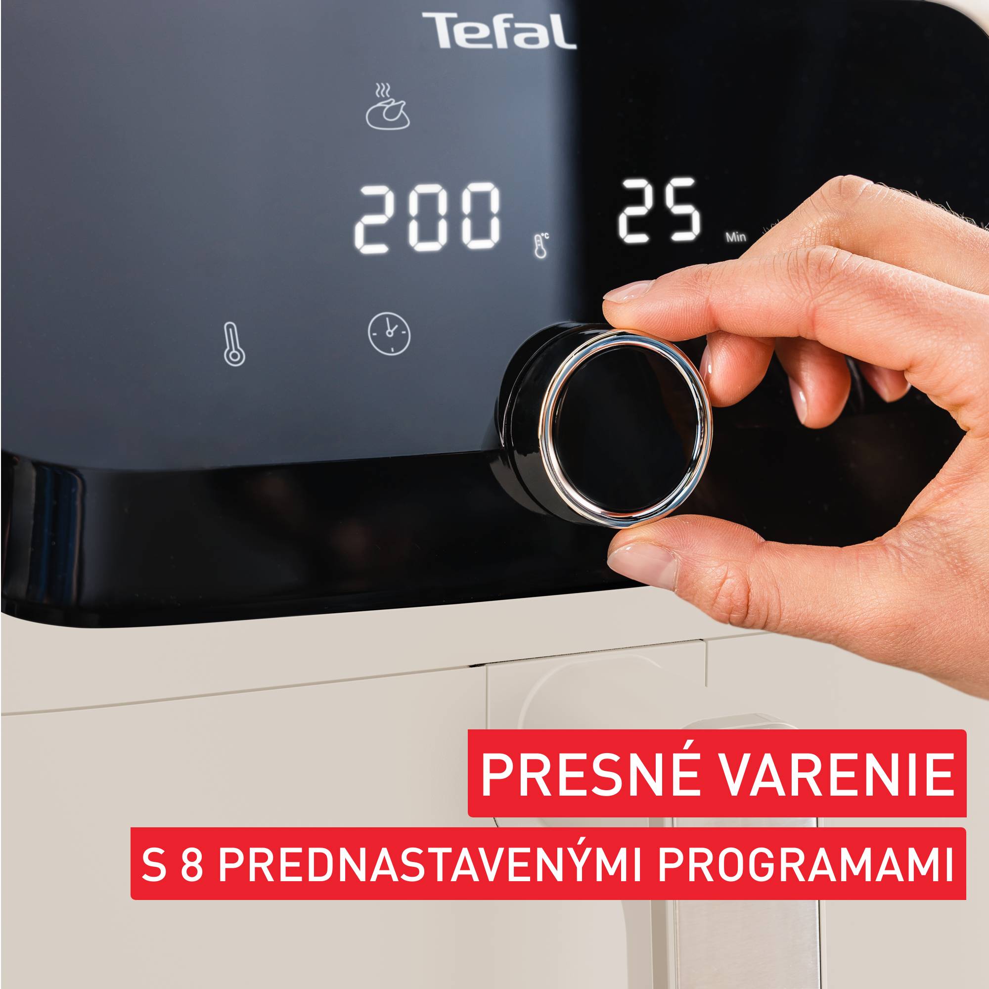 Teplovzdušná fritéza Tedal Easy Fry Mega, 7,5 l, EY855AE0, krémová