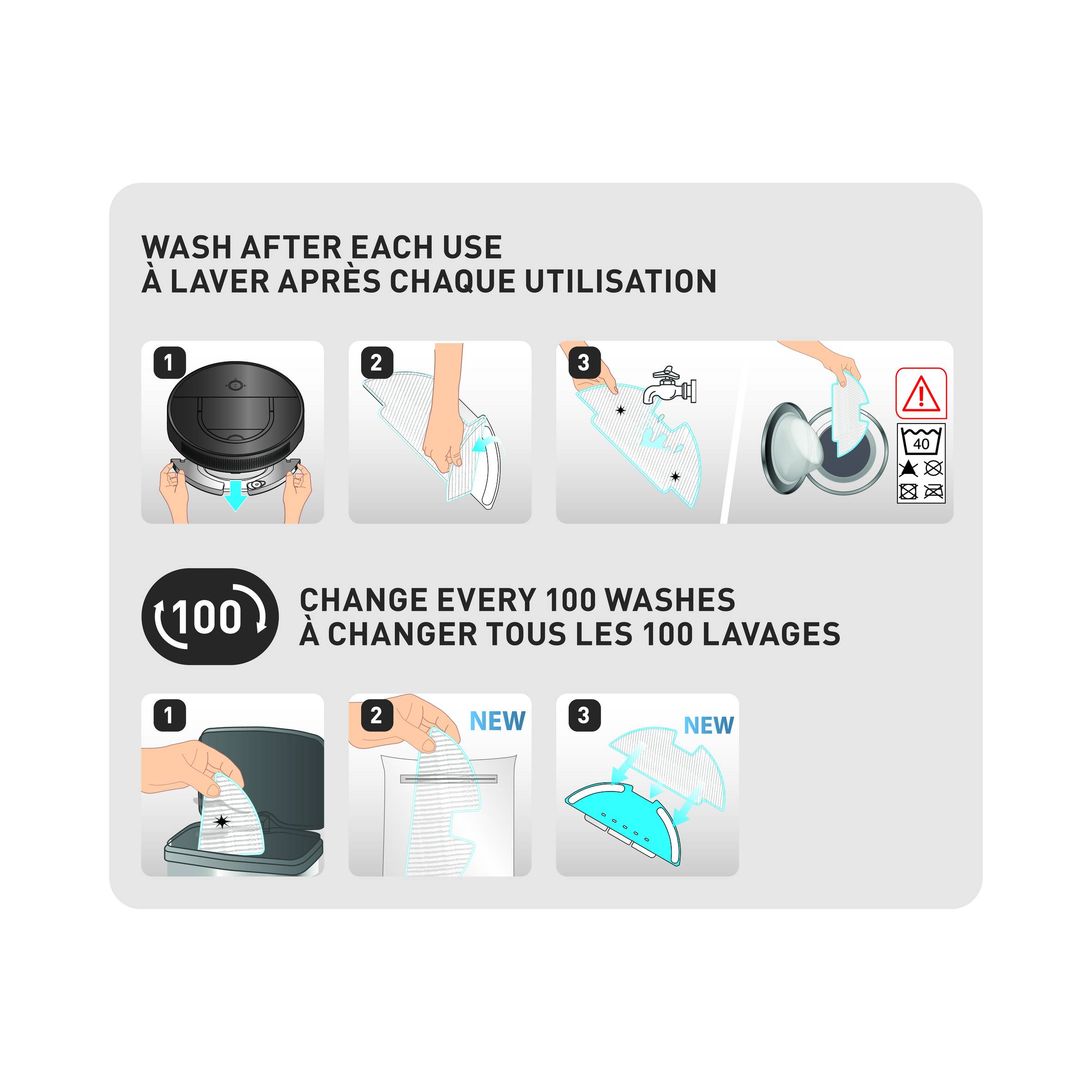 Súprava 3 utierok do robotického vysávača ZR130001