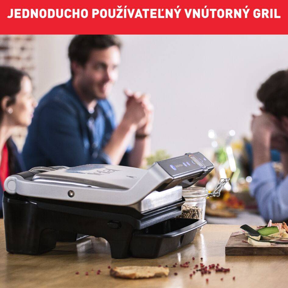 Elektrický gril Tefal OptiGrill Elite GC750D30 Strieborný/Čierny
