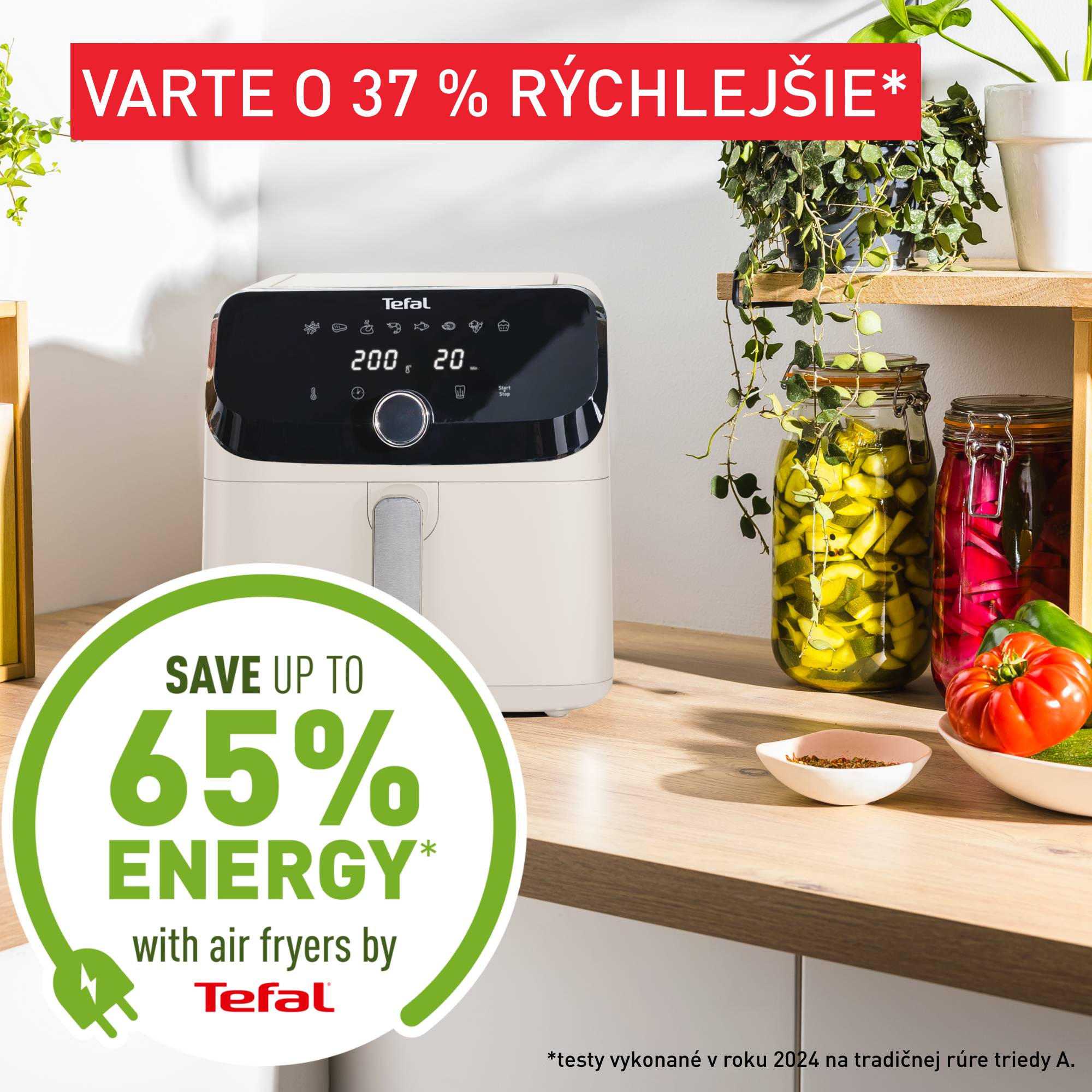 Teplovzdušná fritéza Tedal Easy Fry Mega, 7,5 l, EY855AE0, krémová