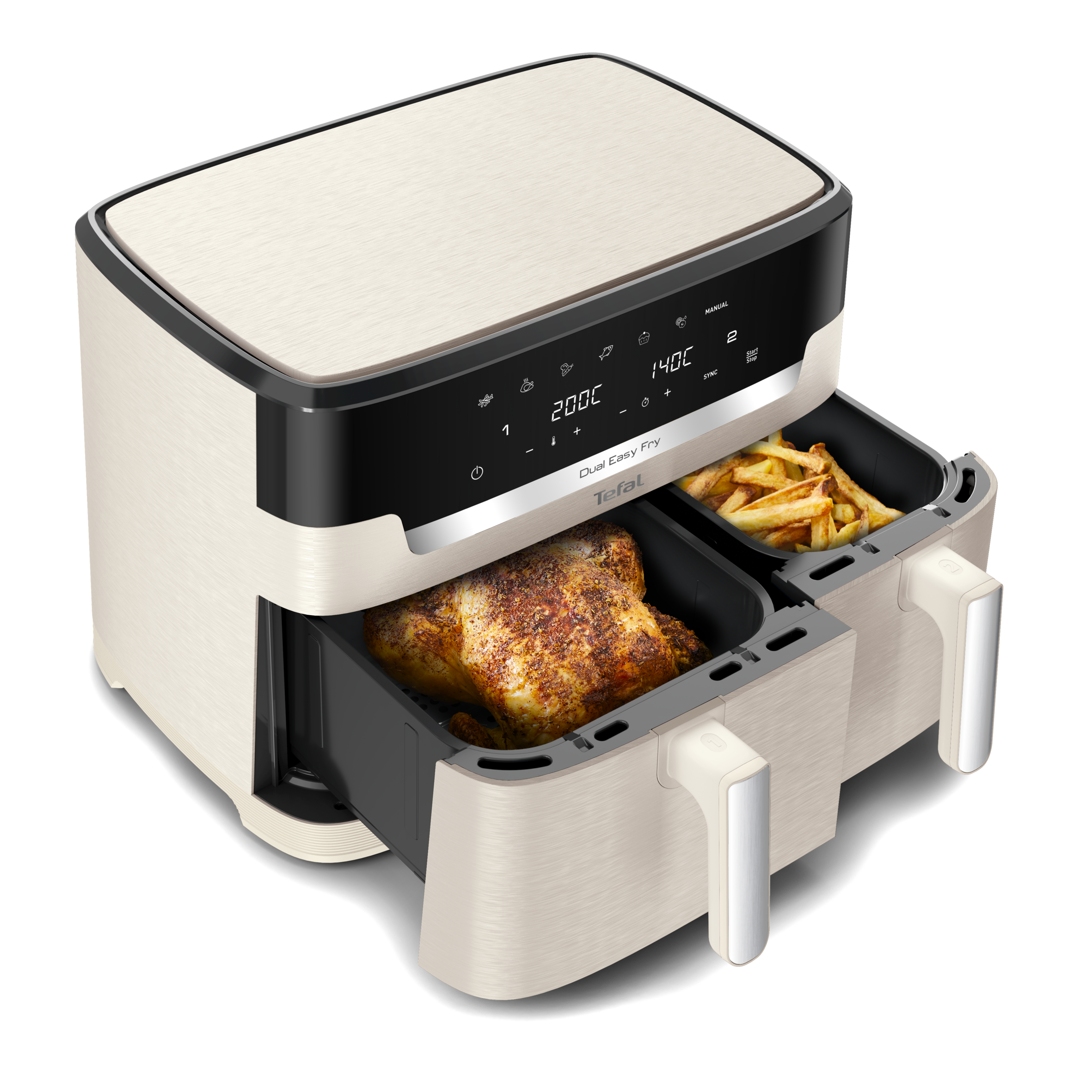 Duálna teplovzdušná fritéza Tefal Dual Easy Fry XXL, 11 L, EY942AE0