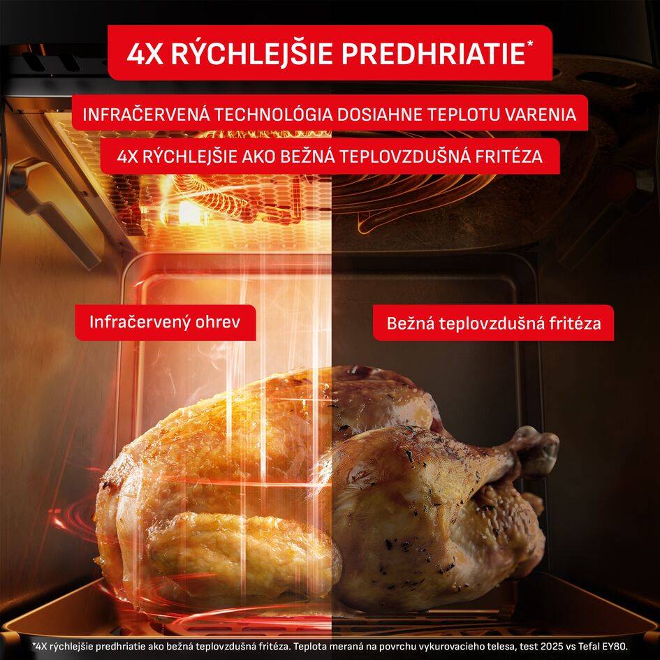 Teplovzdušná fritéza Tefal INFRARED AIR FRYER 7L, EY832HE0, tmavosivá