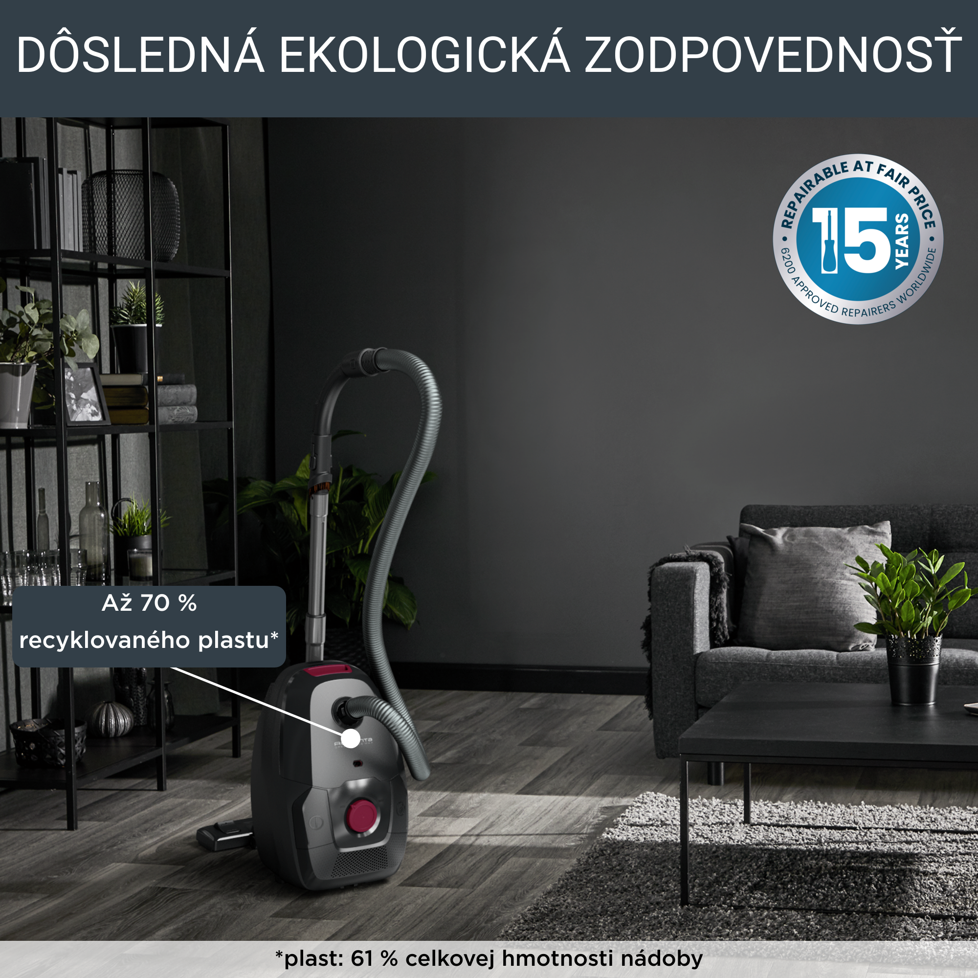 Vreckový vysávač Green Force Max ECO 900W Classic RO4933EA