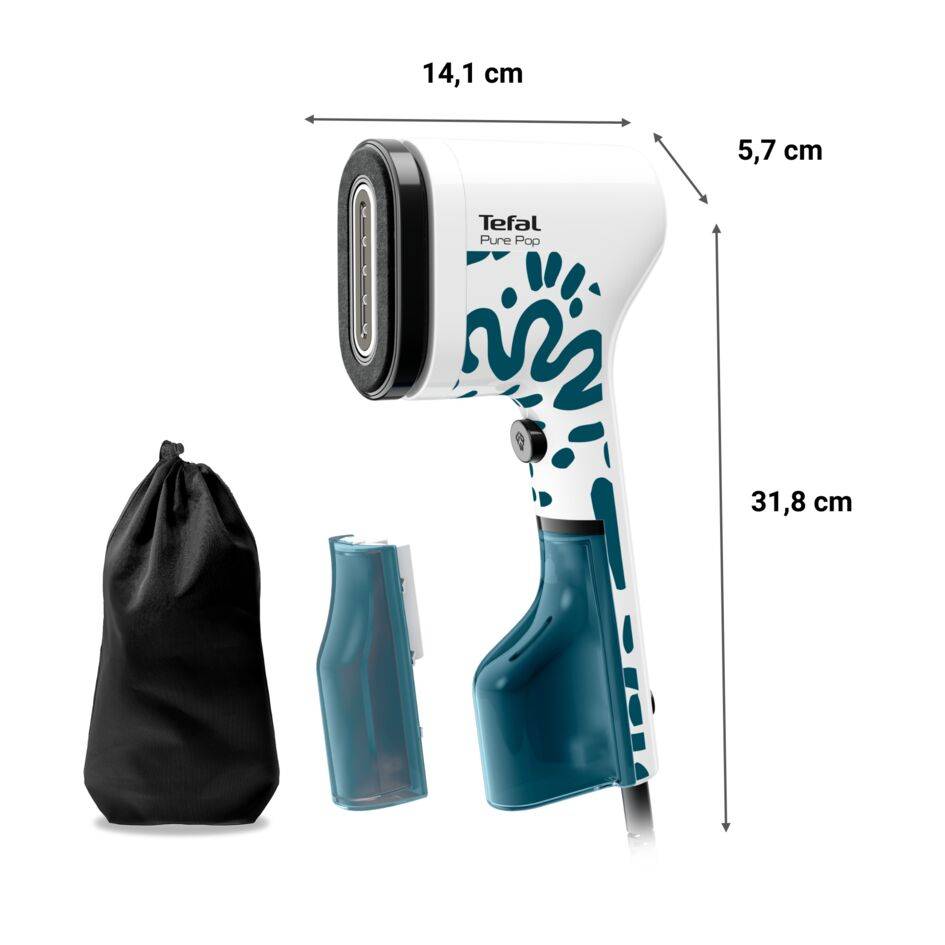 Ručný naparovač Tefal Pure POP Home & Travel DT2040E1 Biely/Modrý
