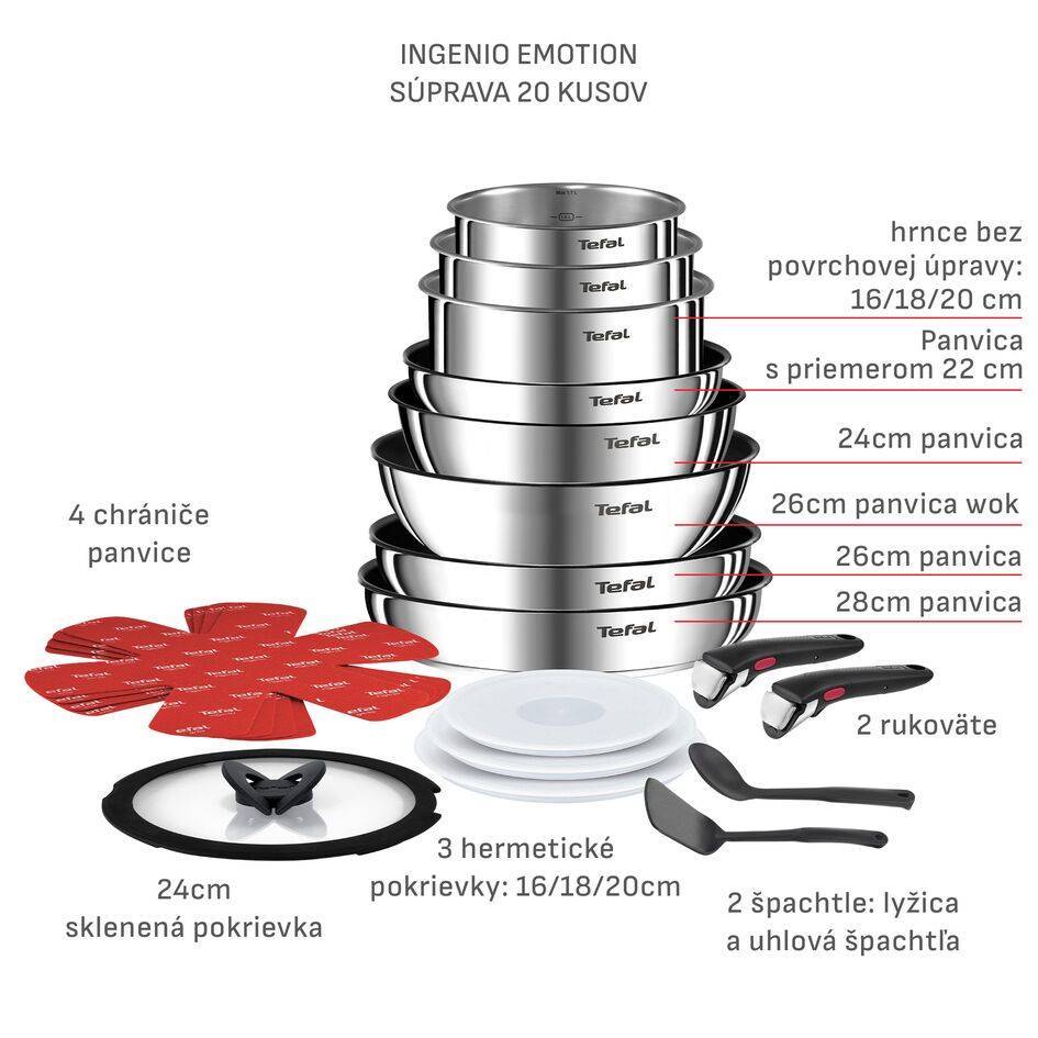 Súprava riadu Tefal Ingenio Emotion L897SJ04 20 ks