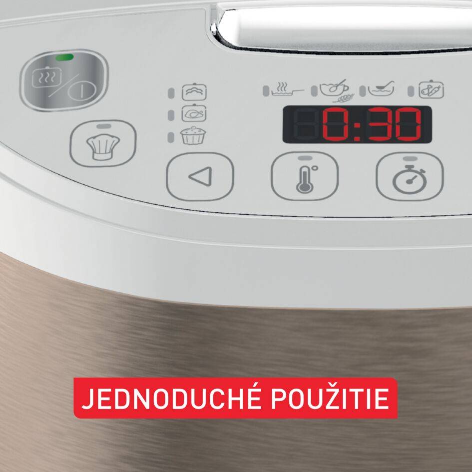 Multifunkčný elektrický hrniec Tefal Simply Cook Plus RK6221E1 strieborný/biely