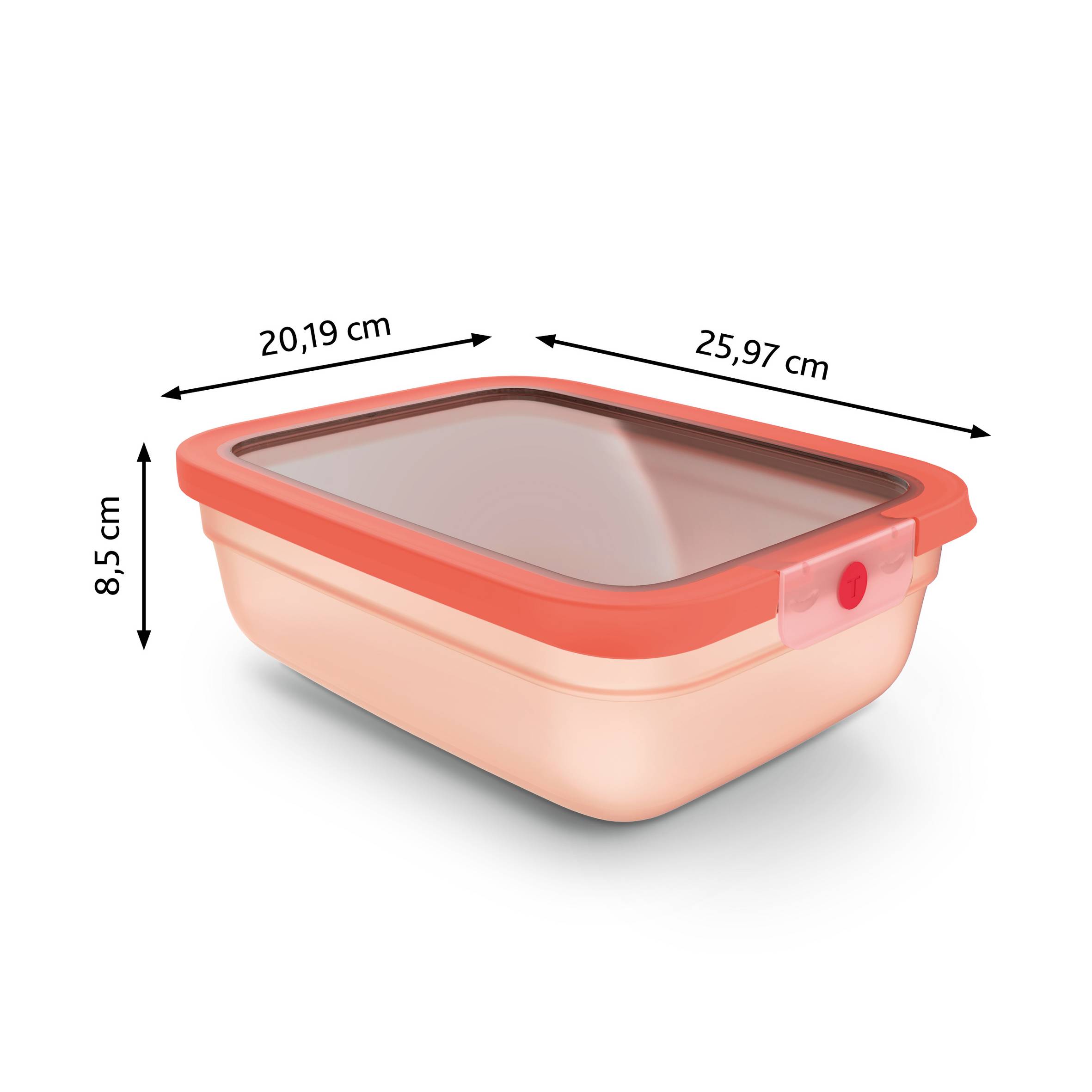 N1211410 oneClick Tefal obdĺžniková nádoba na potraviny, 2,3 l, oranžová