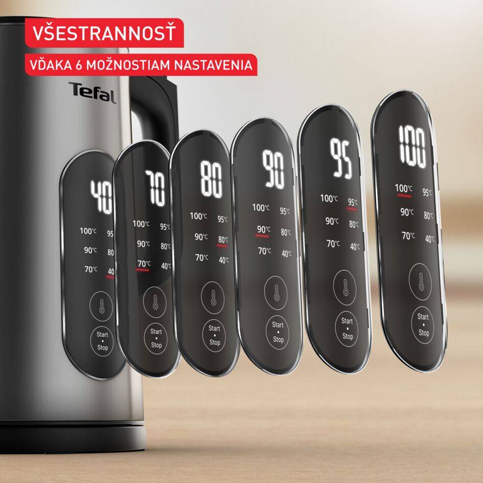 Selection, rýchlovarná kanvica, 6 nastavení teploty, displej s reálnym časom