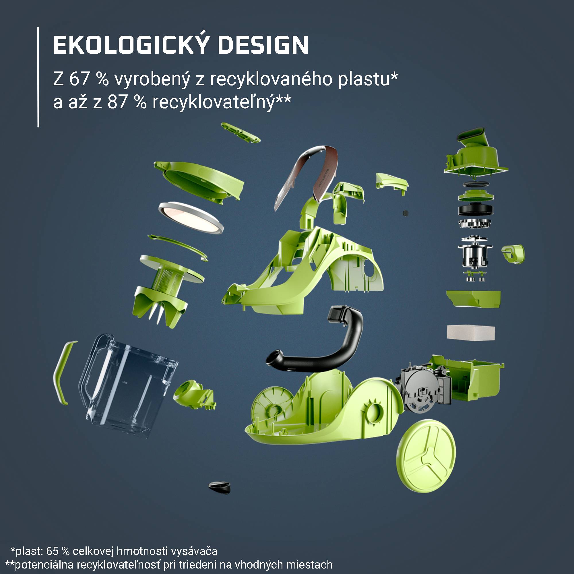Bezvreckový vysávač Green Force Cyclonic Effitech®+ Animal RO7C66
