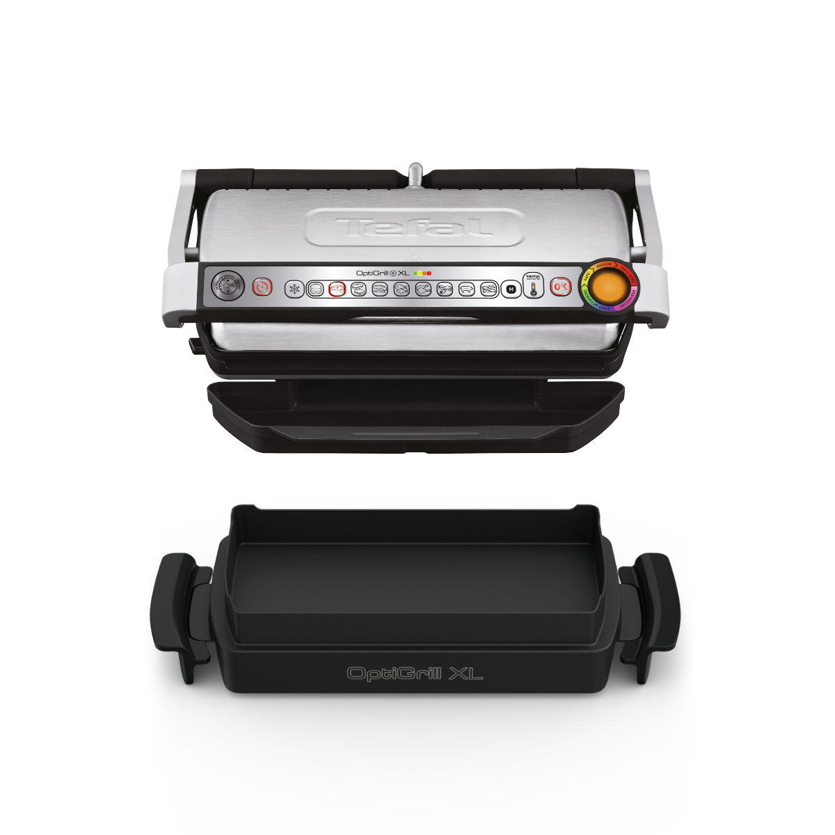 Elektrický gril Tefal OptiGrill+ XL Snacking & Baking so zapekacou misou GC724D12 Strieborný/Čierny