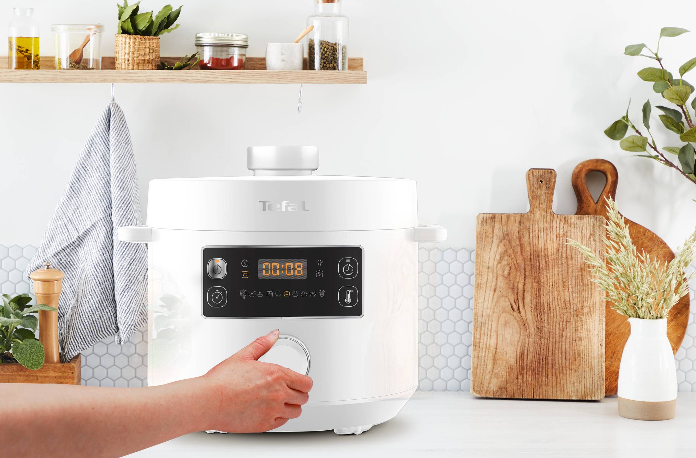 Multifunkčný elektrický hrniec Tefal Turbo Cuisine CY754130 Biely