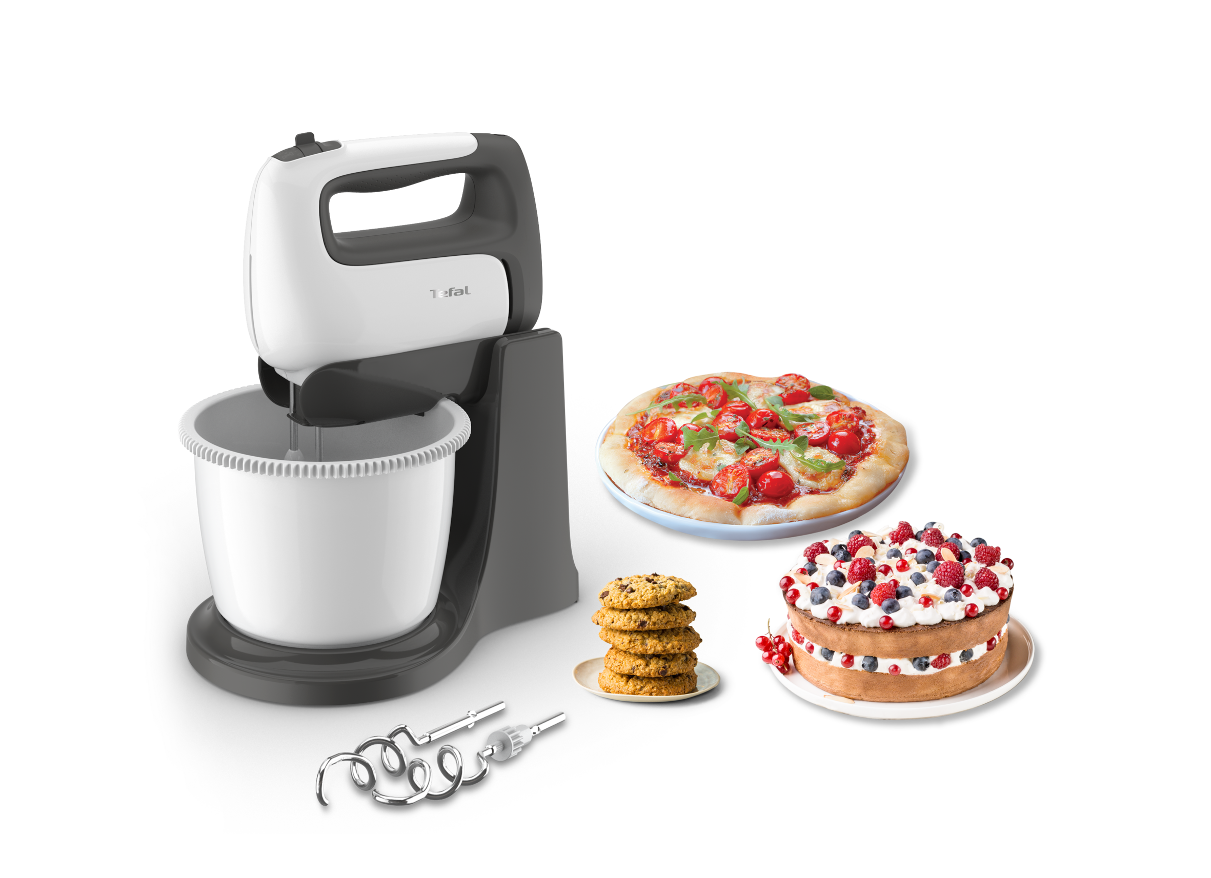 Ručný mixér s misou Tefal Prep'Mix+ HT464138 Tmavosivý/Biely