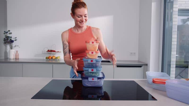 N1210810 oneClick dóza na potraviny Tefal obdĺžniková 1,2 l oranžová