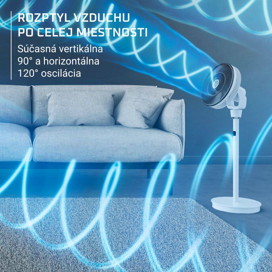 Stojanový ventilátor Rowenta Turbo Swift Silence QV5040F0 Biely