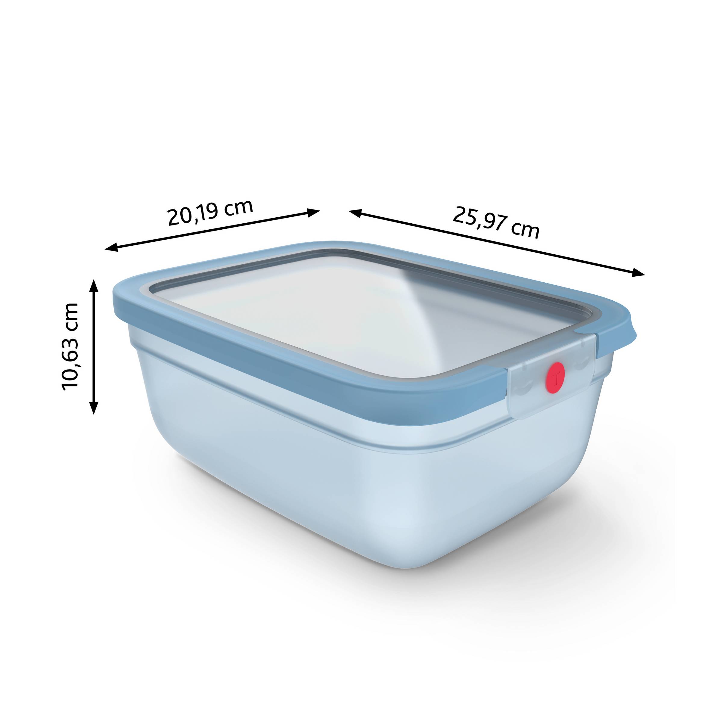 N1211610 oneClick Tefal obdĺžniková nádoba na potraviny, 3,0 l, modrá