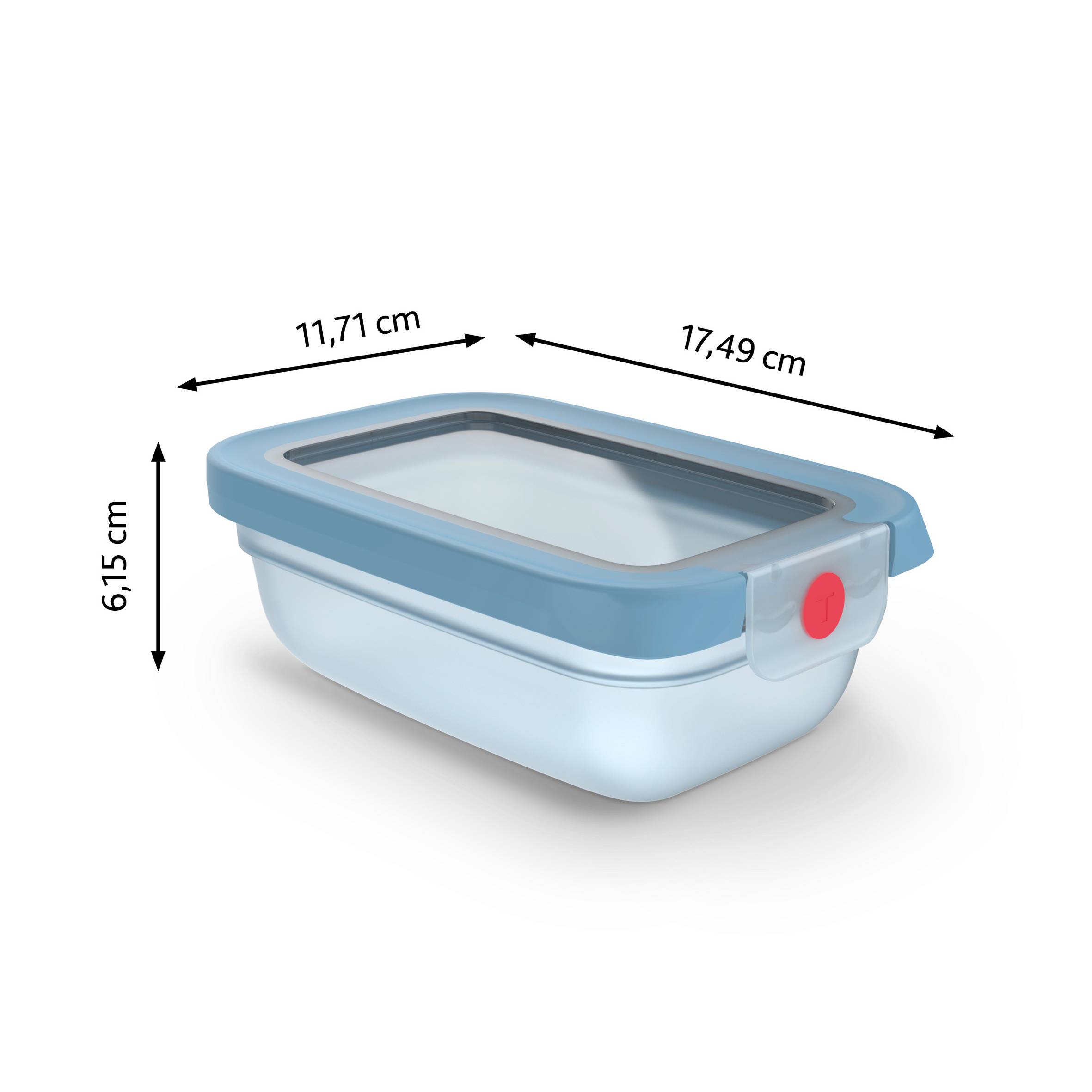 N1210110 oneClick Tefal obdĺžniková nádoba na potraviny, 0,5 l, modrá