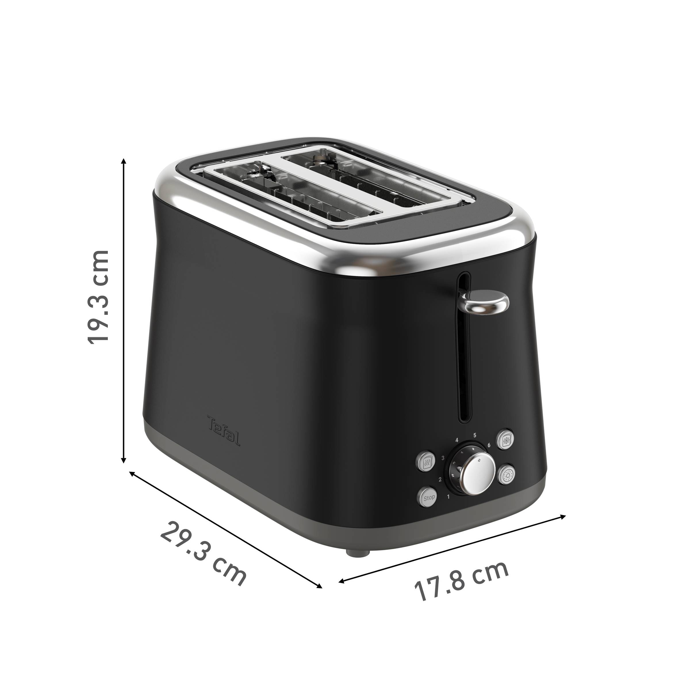 Retro hriankovač Tefal Collection, TT7208E0, ušľachtilá oceľ, čierny