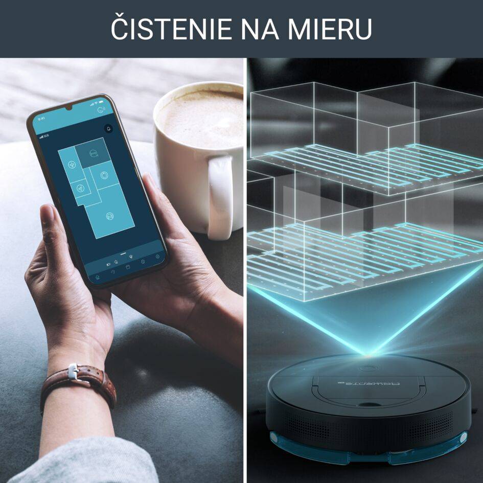 Robotický vysávač Rowenta X-Plorer S130 AI Animal & Allergy 4v1 Laser & Camera 8cm RR9075WH