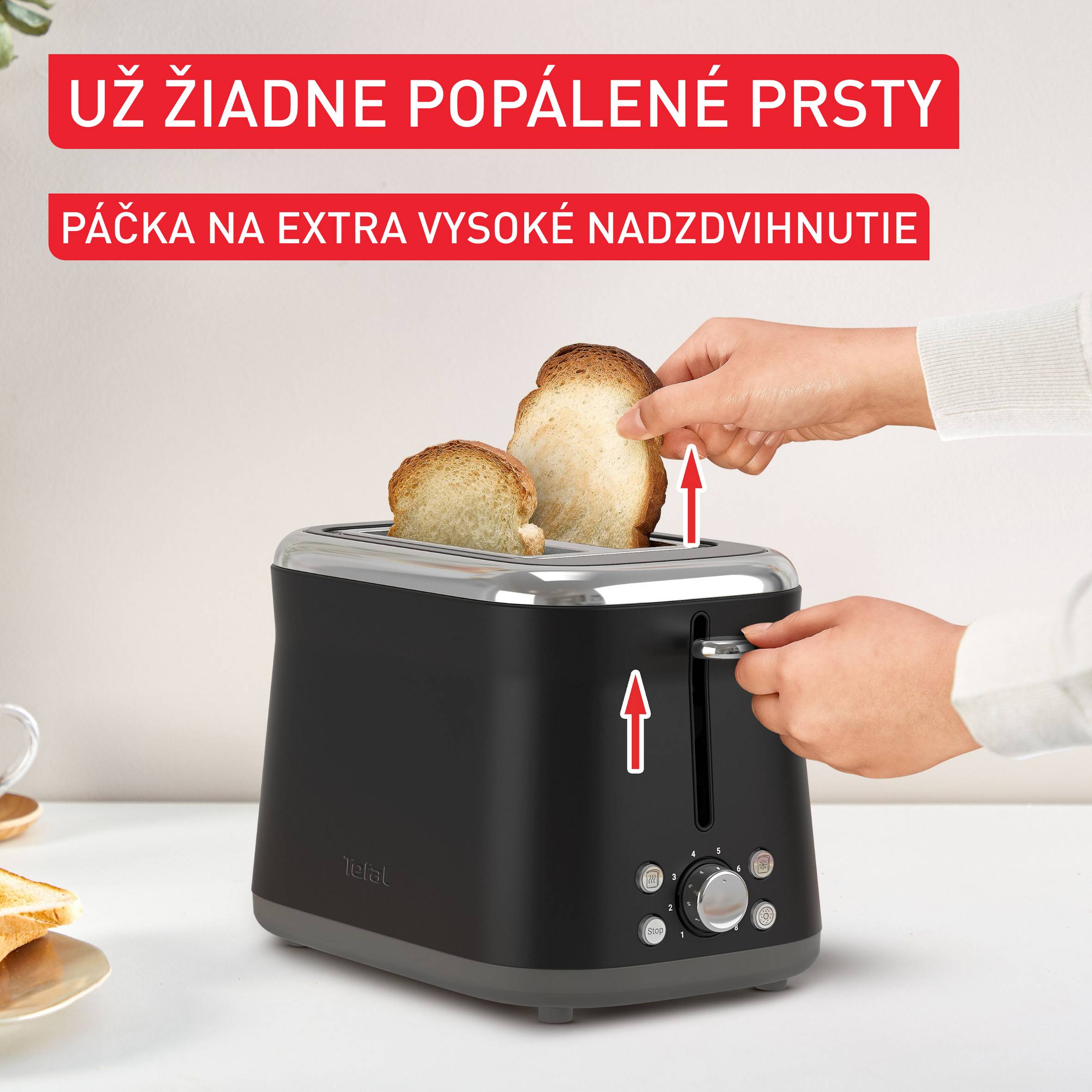 Retro hriankovač Tefal Collection, TT7208E0, ušľachtilá oceľ, čierny