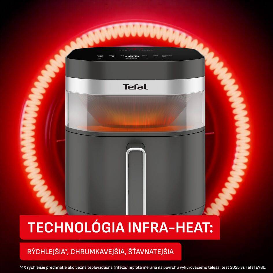 Teplovzdušná fritéza Tefal INFRARED AIR FRYER 7L, EY832HE0, tmavosivá